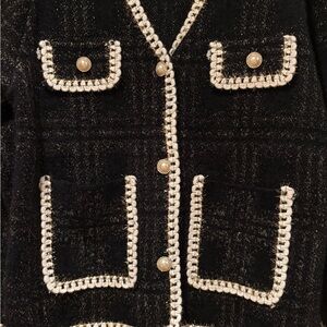 Elegant Black and Cream Women's Jacket